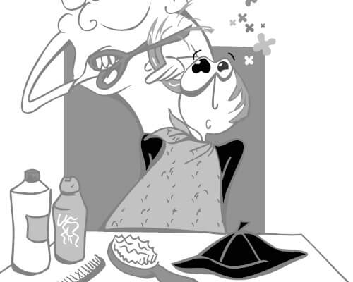 client mystere chez le coiffeur